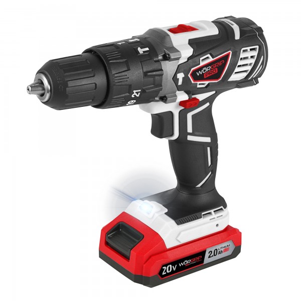 Taladro percut.worgrip  20v. 1 bat 2.0ah