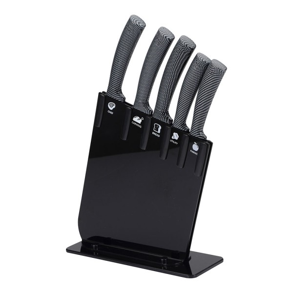 Cuchillos de acero inoxidable, jarama gt black, set 6 piezas