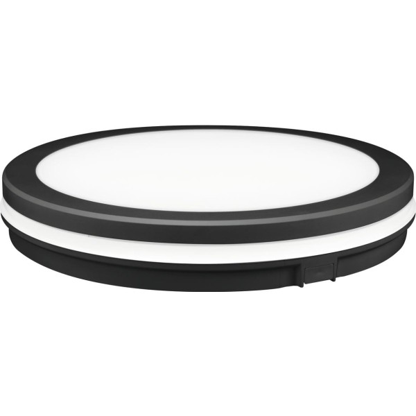Aplique led redondo negro ip65 40w.3cct